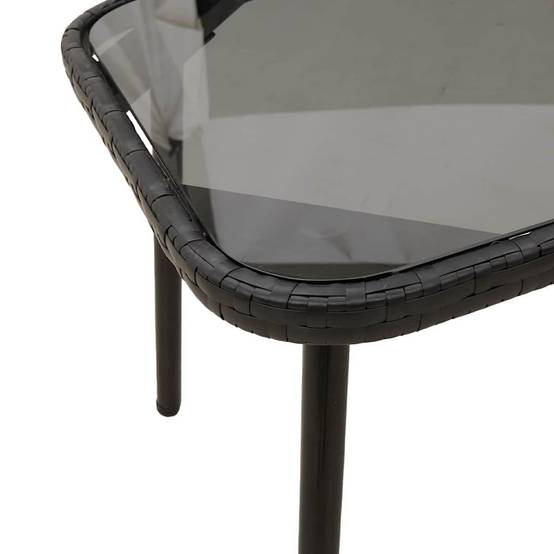 Petit salon de jardin 4 places polyrotin pour balcon et terrasse Noir – ComfortXL Outdoor Living - Image 3