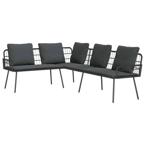 Petit salon de jardin 4 places polyrotin pour balcon et terrasse Noir – ComfortXL Outdoor Living - Image 6