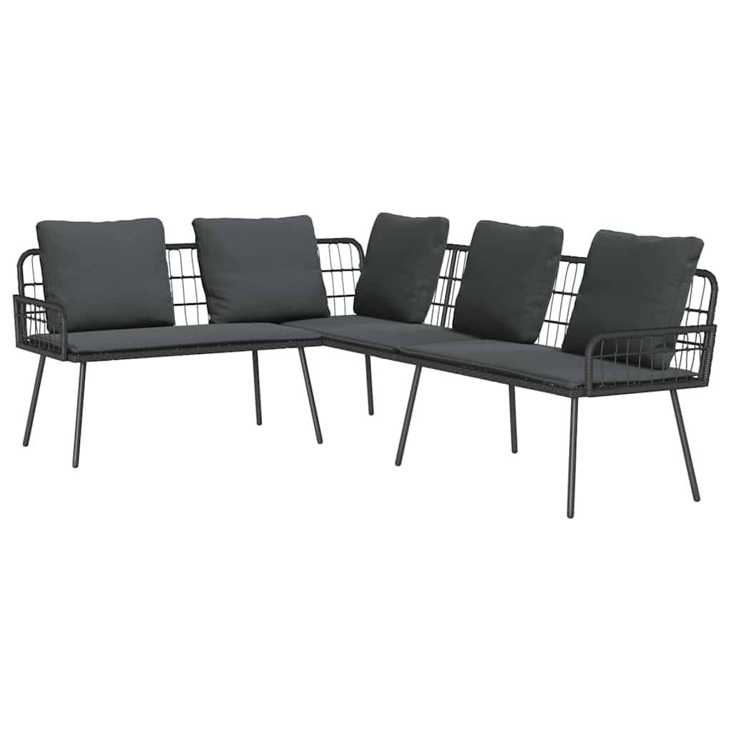 Petit salon de jardin 4 places polyrotin pour balcon et terrasse Noir – ComfortXL Outdoor Living - Image 6