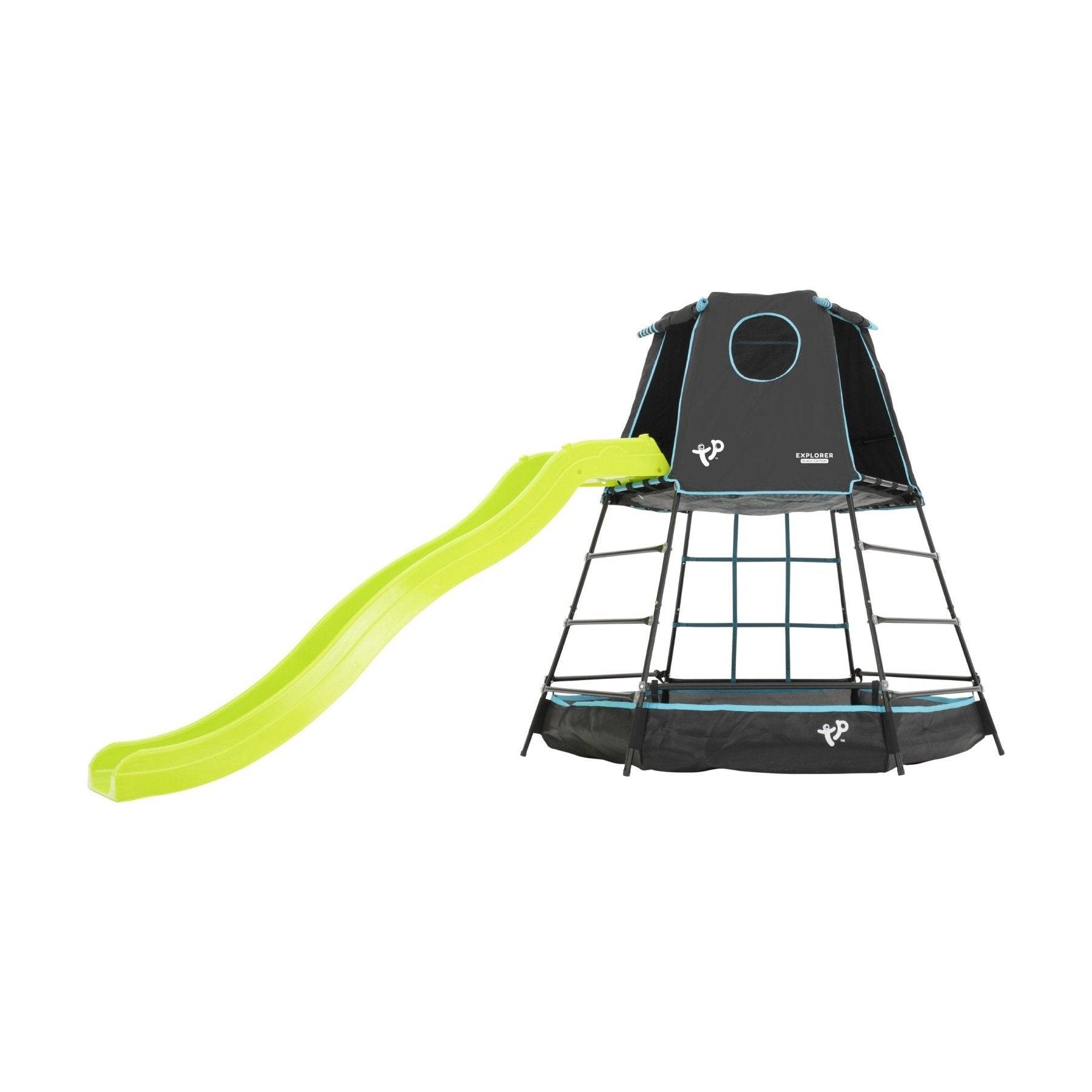Tp Toys - Aire de jeux métal  EXPLORER TOUR noir - tapis explorer - hublot - toboggan - piscine à balles h201 cm - Imagen 2