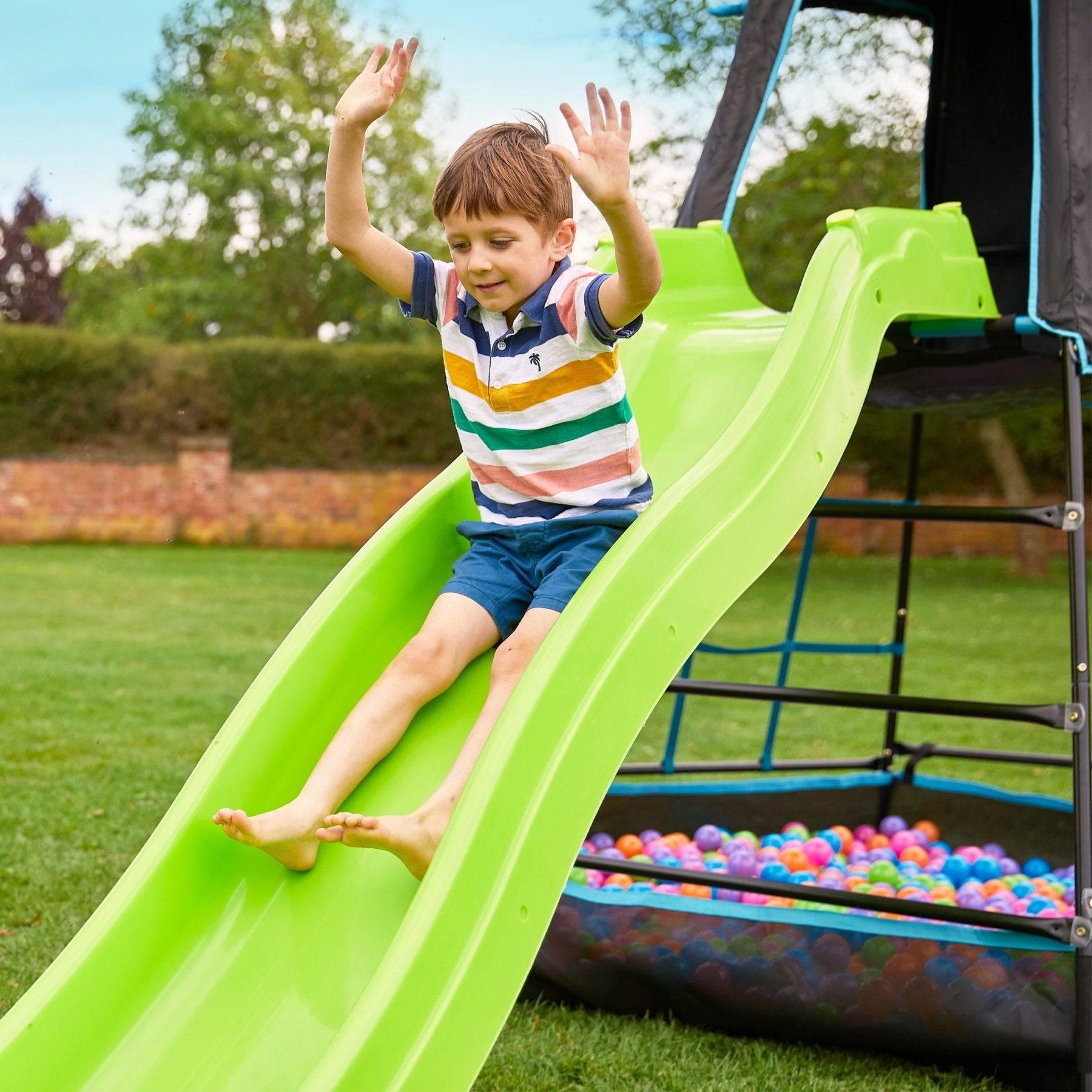 Tp Toys - Aire de jeux métal  EXPLORER TOUR noir - tapis explorer - hublot - toboggan - piscine à balles h201 cm - Imagen 4