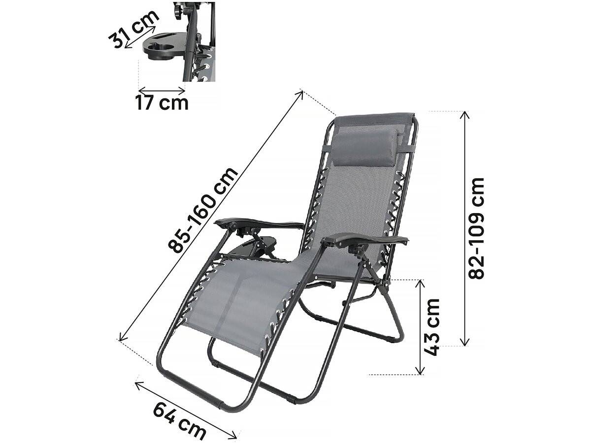 Habitat Et Jardin - Fauteuil De Jardin Relax Zéro Gravité "sintra" - Gris -habitat Et Jardin - Image 3