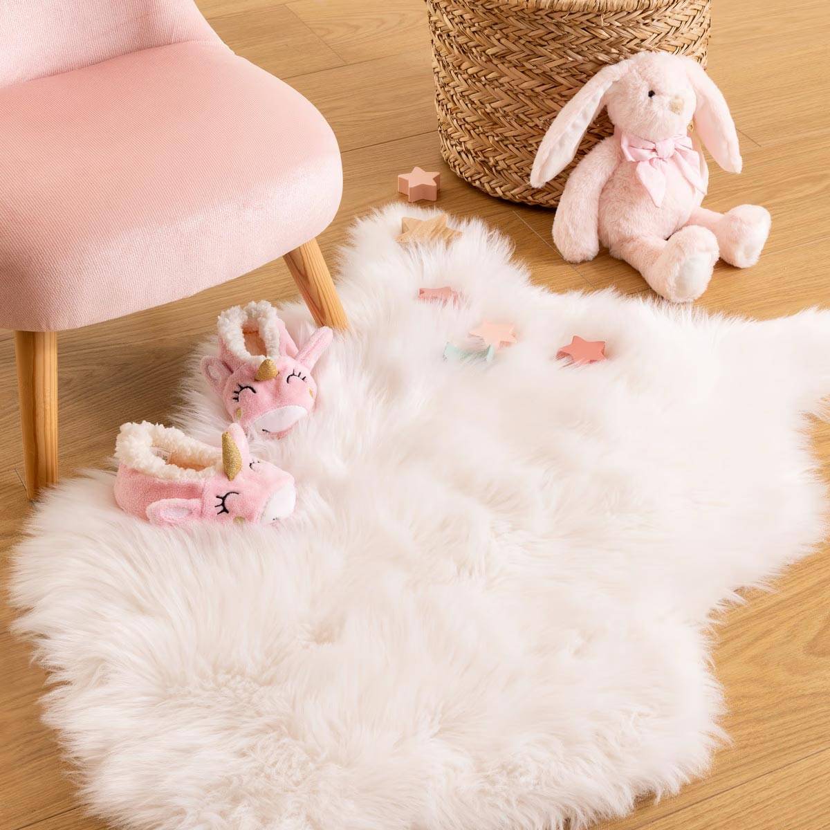 Atmosphera - Tapis enfant Fourrure Blanche 90 x 60 cm - Imagen 4