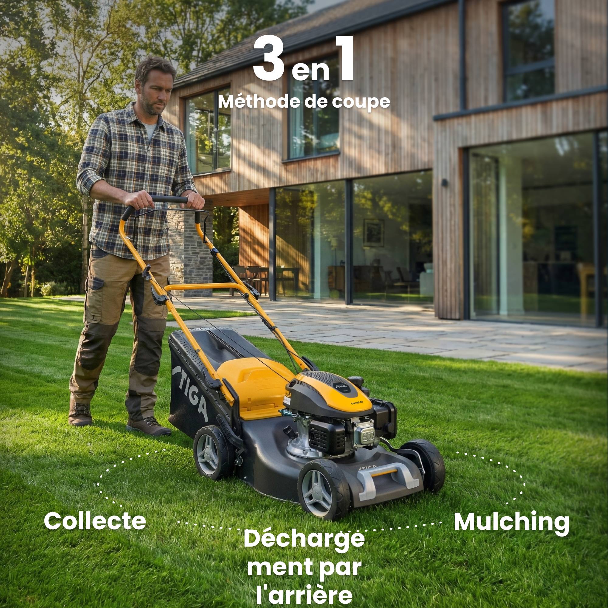 Stiga - Tondeuse Combi 48, moteur 139 cc, largeur 46 cm, collecteur 60 L - STIGA - Image 5