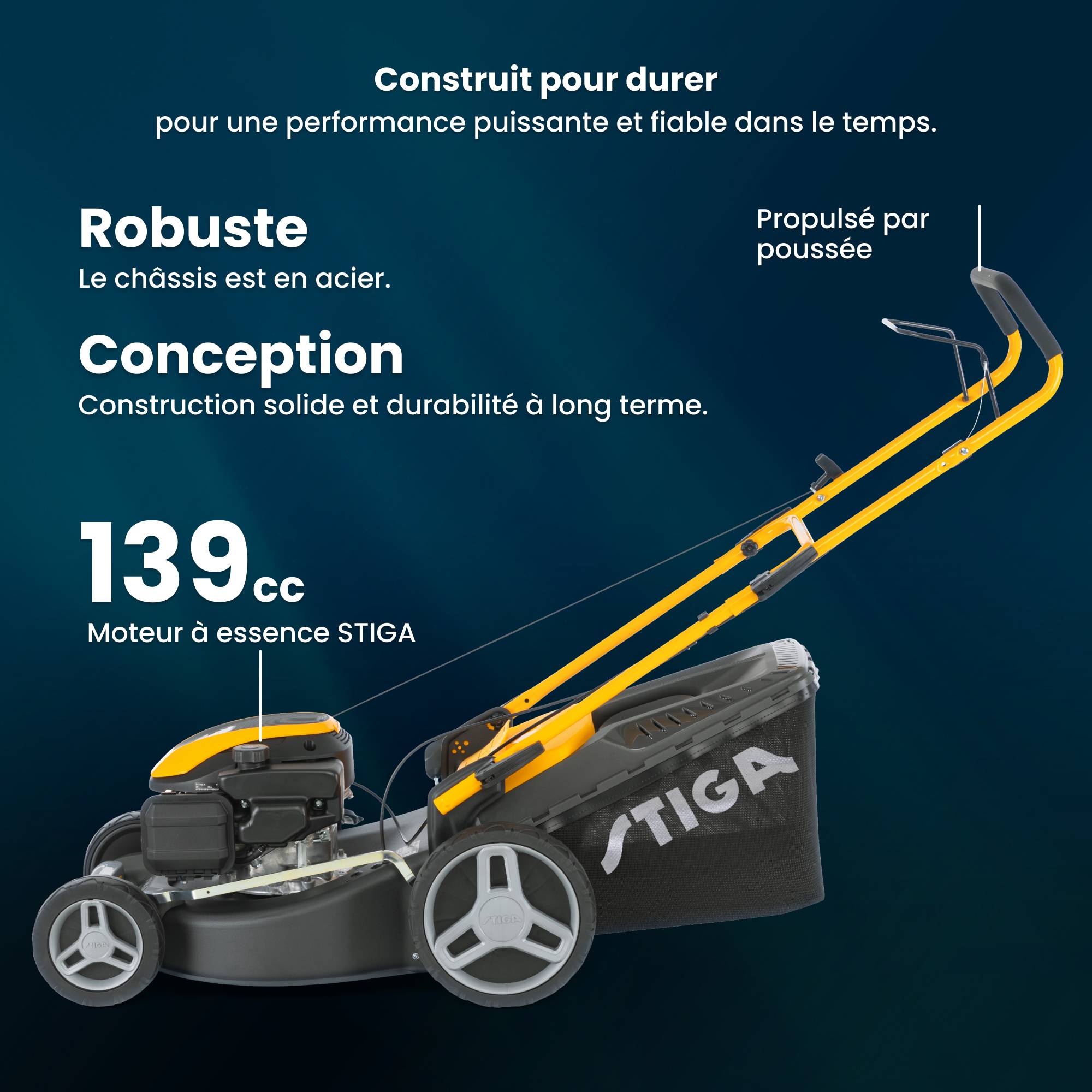 Stiga - Tondeuse Combi 48, moteur 139 cc, largeur 46 cm, collecteur 60 L - STIGA - Image 2