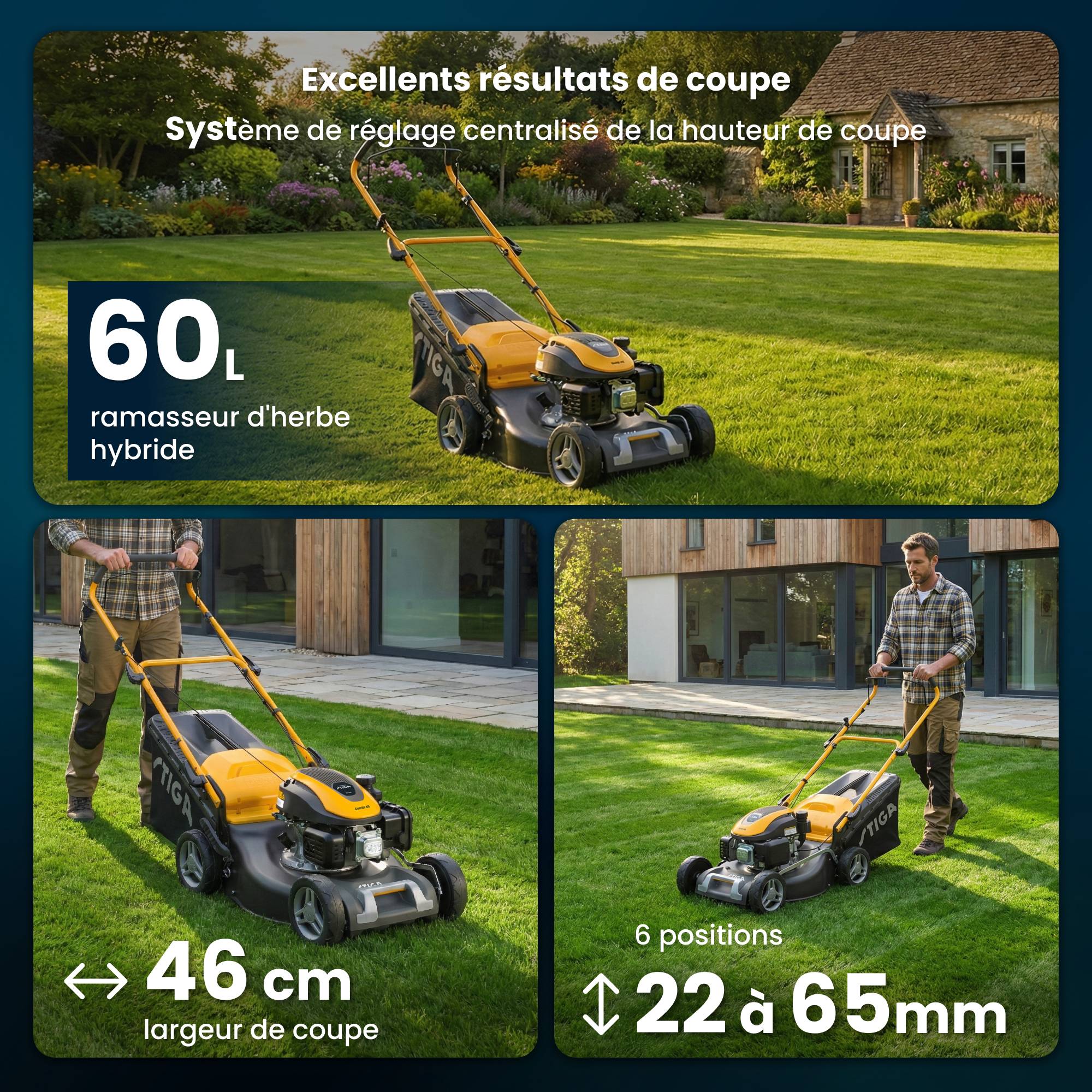 Stiga - Tondeuse Combi 48, moteur 139 cc, largeur 46 cm, collecteur 60 L - STIGA - Image 4