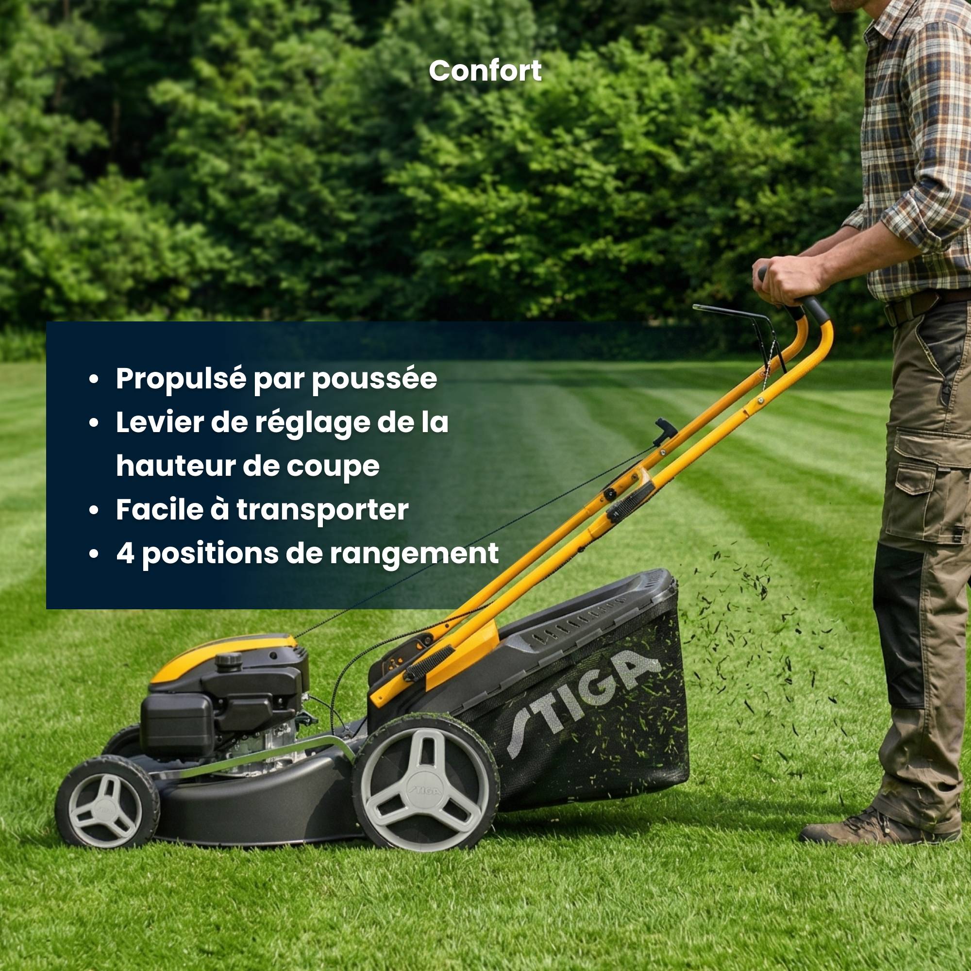 Stiga - Tondeuse Combi 48, moteur 139 cc, largeur 46 cm, collecteur 60 L - STIGA - Image 6