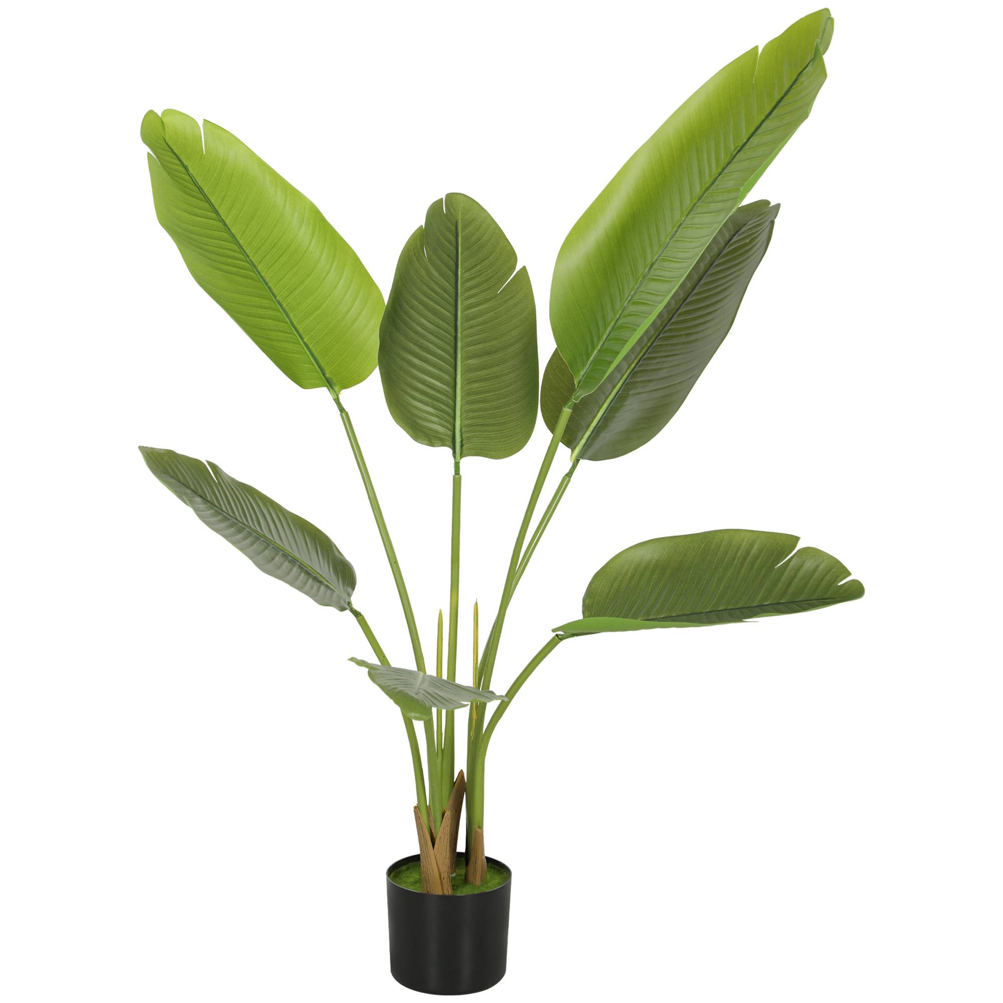 Plante artificielle intérieure 109 cm, arbre artificiel avec pot en plastique et terreau floqué, vert - Image 2