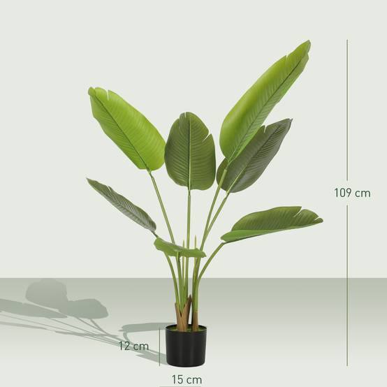 Plante artificielle intérieure 109 cm, arbre artificiel avec pot en plastique et terreau floqué, vert - Image 5