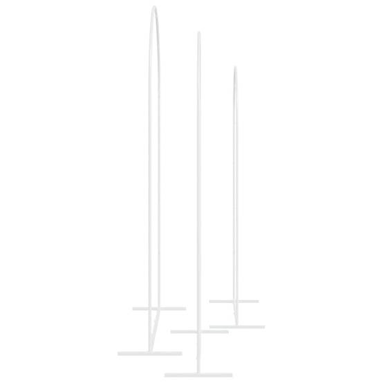 Set de 3 arches de mariage en acier pour jardin décoration modulable Blanc - ComfortXL Outdoor Living - Image 6