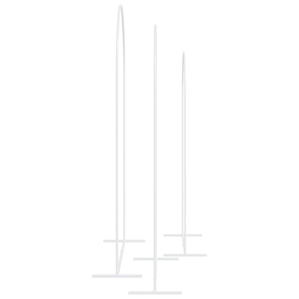 Set de 3 arches de mariage en acier pour jardin décoration modulable Blanc - ComfortXL Outdoor Living - Image 6