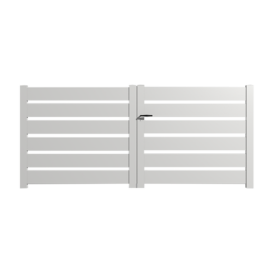 Portail Packit - Portail alu battant SAH en kit dim. L.3500 (entre piliers) x H.1500 mm Blanc (RAL 9010)
