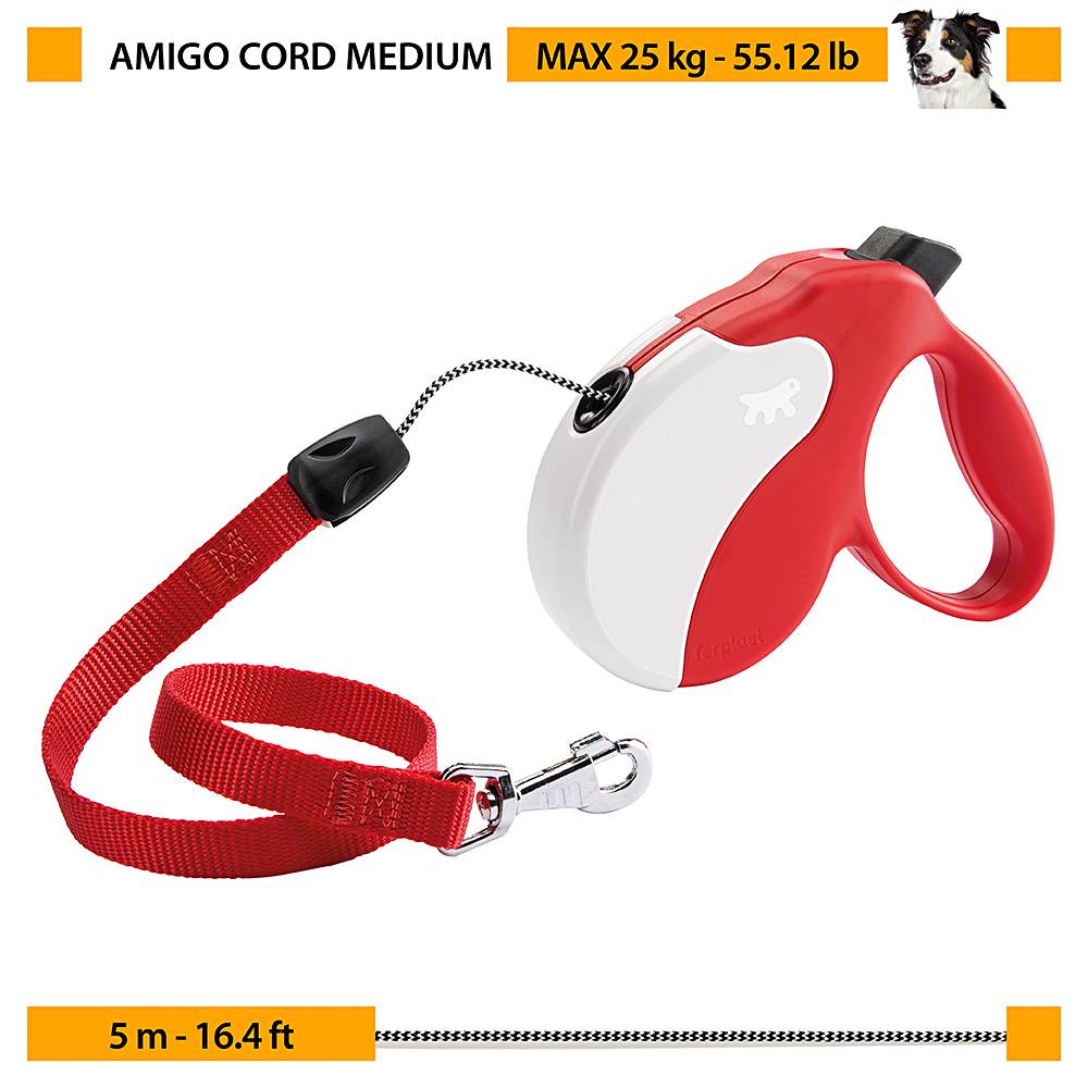 Ferplast - Ferplast Laisse Chien Enrouleur AMIGO MEDIUM, Laisse pour Chiens de Taille Moyenne jusqu'à 25 Kg. Cordon Extensible max 5 m. Bouton de verrouillage et - Imagen 2