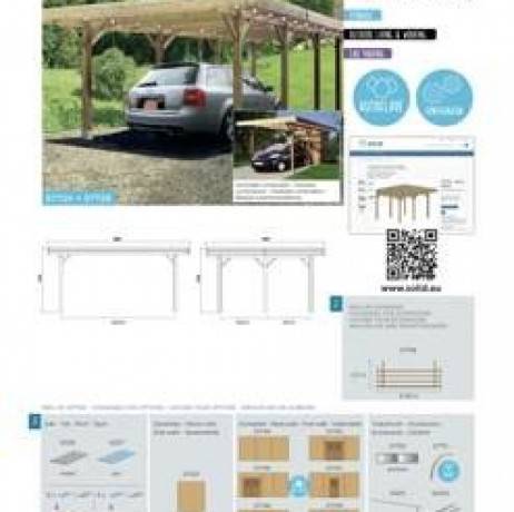 Carport base 6x5 H 2,5m, Ancrage A enfoncer, Panneaux de toit Pvc - Imagen 4