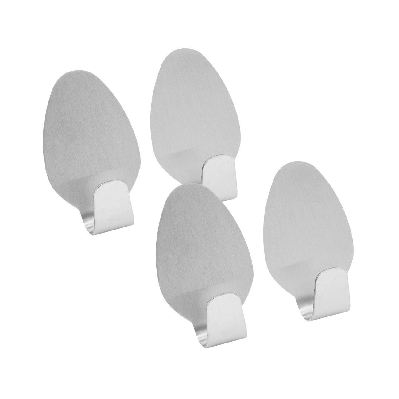 Crochets adhésifs inox Lot de 4, 3 cm décoratifs et utilitaires Fackelmann Tecno - Image 1