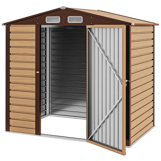 ComfortXL - Cabane de jardin acier galvanisé aménagement extérieur protection outils 190x131cm chêne - ComfortXL Outdoor Living - Image 2