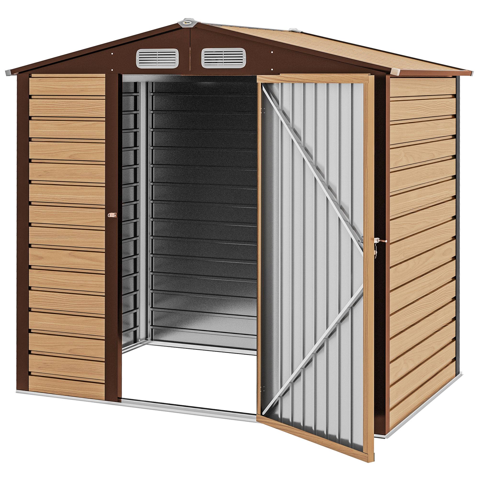 ComfortXL - Cabane de jardin acier galvanisé aménagement extérieur protection outils 190x131cm chêne - ComfortXL Outdoor Living - Image 2
