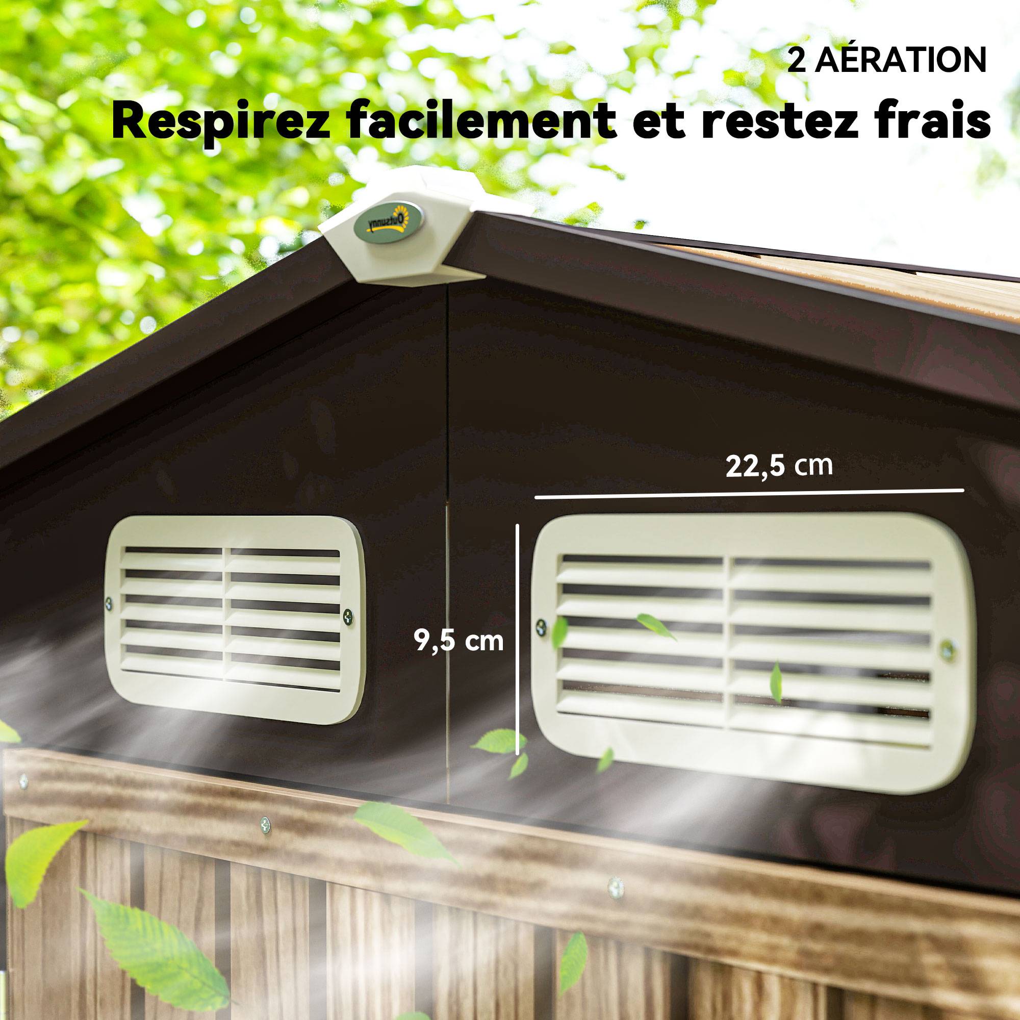 ComfortXL - Cabane de jardin acier galvanisé aménagement extérieur protection outils 190x131cm chêne - ComfortXL Outdoor Living - Image 9