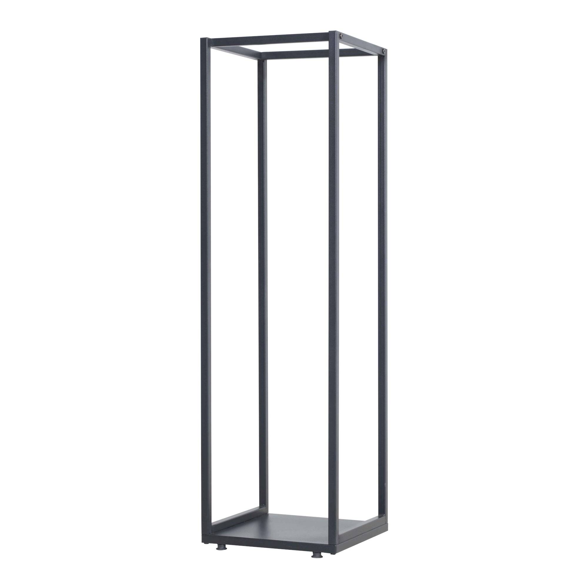 Helloshop26 - Range-bûches pour usage intérieur extérieur porte-bûches design support rangement bois de chauffage 35 x 35 x 120 cm acier laqué noir - Imagen 1
