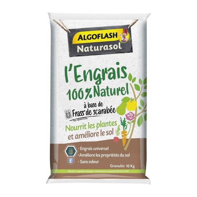 Algoflash Naturasol - Engrais 100% Naturel Complet A Base De Fass De Scarabée - Algoflash Naturasol - 10 Kg - Imagen 1