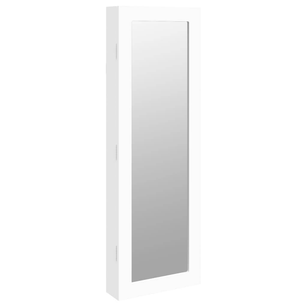 Maison Chic - Miroir Murale avec rangement - Armoire à bijoux avec miroir blanc 30x8,5x90 cm PC156