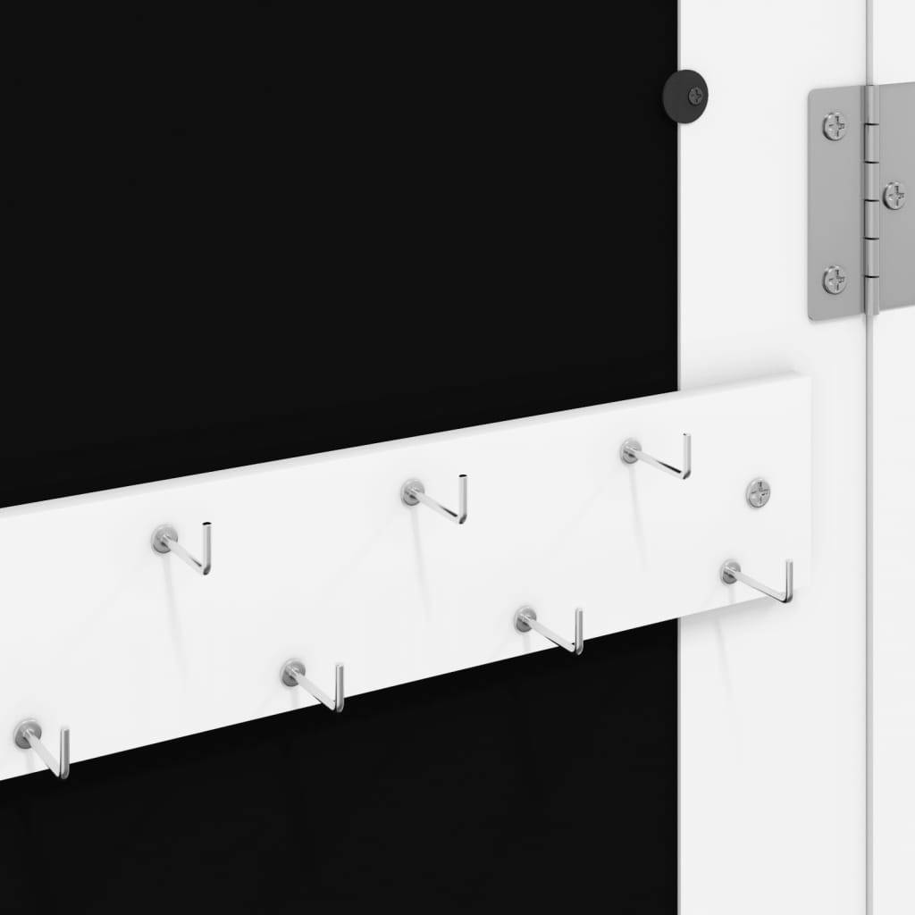 Maison Chic - Miroir Murale avec rangement - Armoire à bijoux avec miroir blanc 30x8,5x90 cm PC156 - Image 8