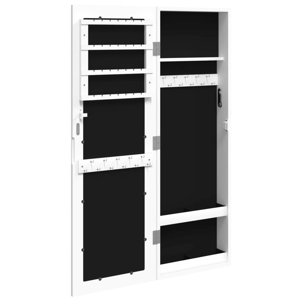 Maison Chic - Miroir Murale avec rangement - Armoire à bijoux avec miroir blanc 30x8,5x90 cm PC156 - Image 5