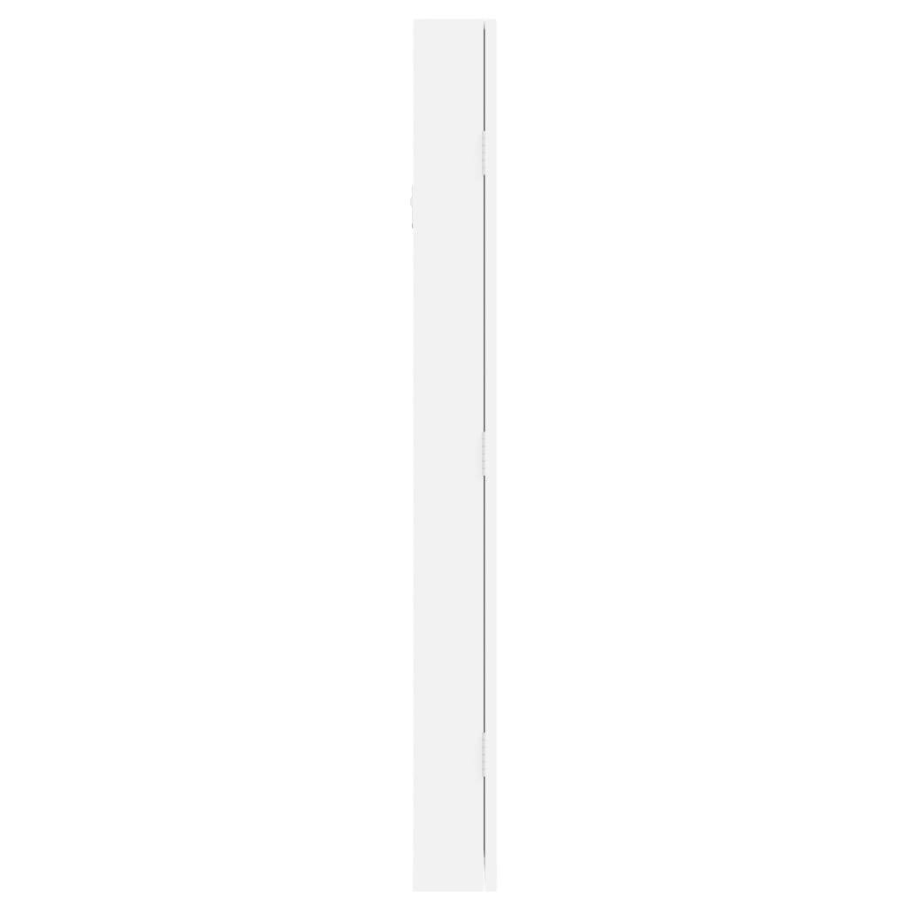 Maison Chic - Miroir Murale avec rangement - Armoire à bijoux avec miroir blanc 30x8,5x90 cm PC156 - Image 6