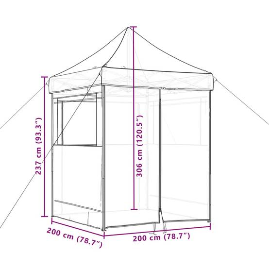 ComfortXL - Tente de réception pliante acier pour fêtes extérieur avec 4 parois 2x2m Rouge - ComfortXL Outdoor Living - Image 8