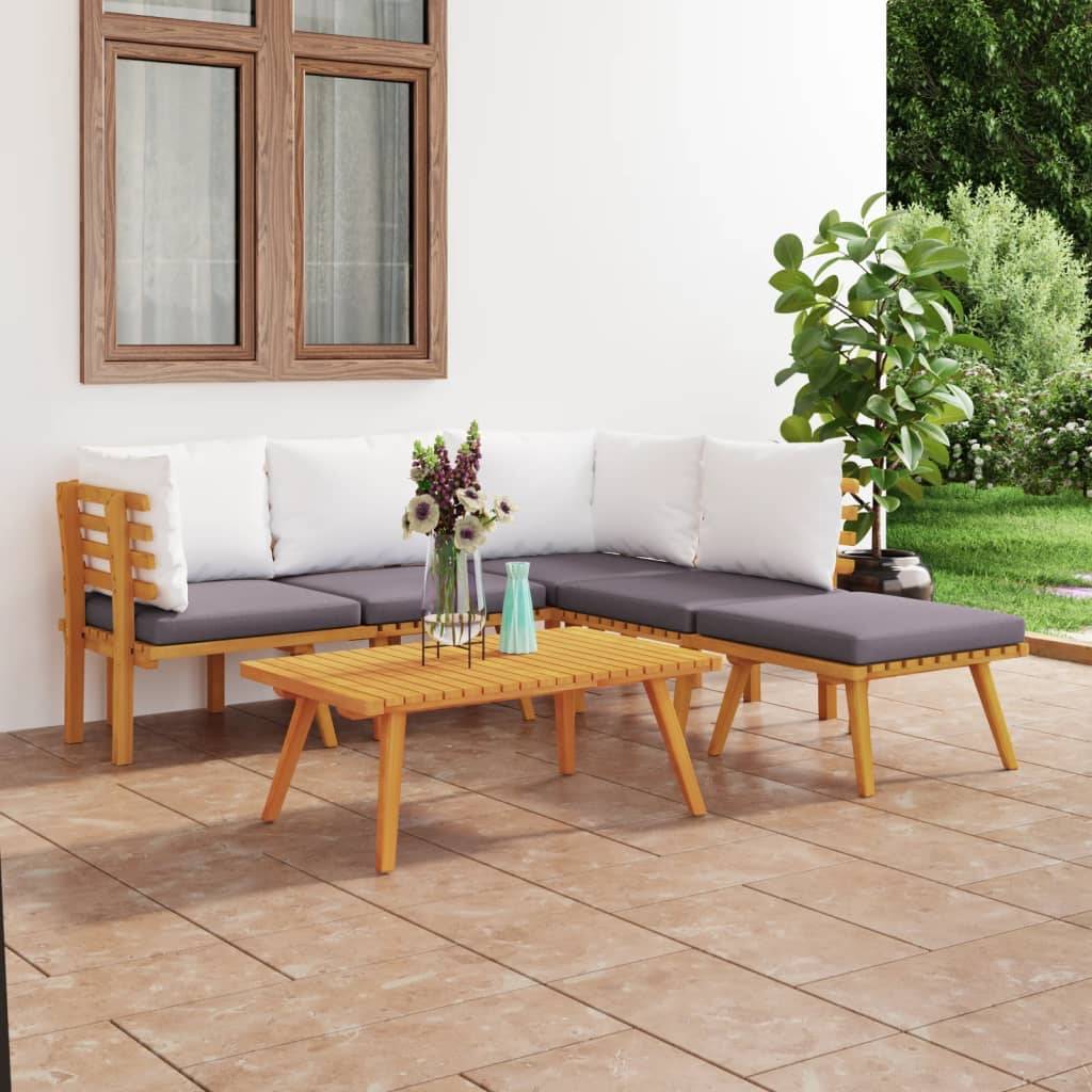 Vidaxl - Salon de jardin 6 pcs avec coussins Bois d'acacia solide vidaXL 3087005 - Imagen 1