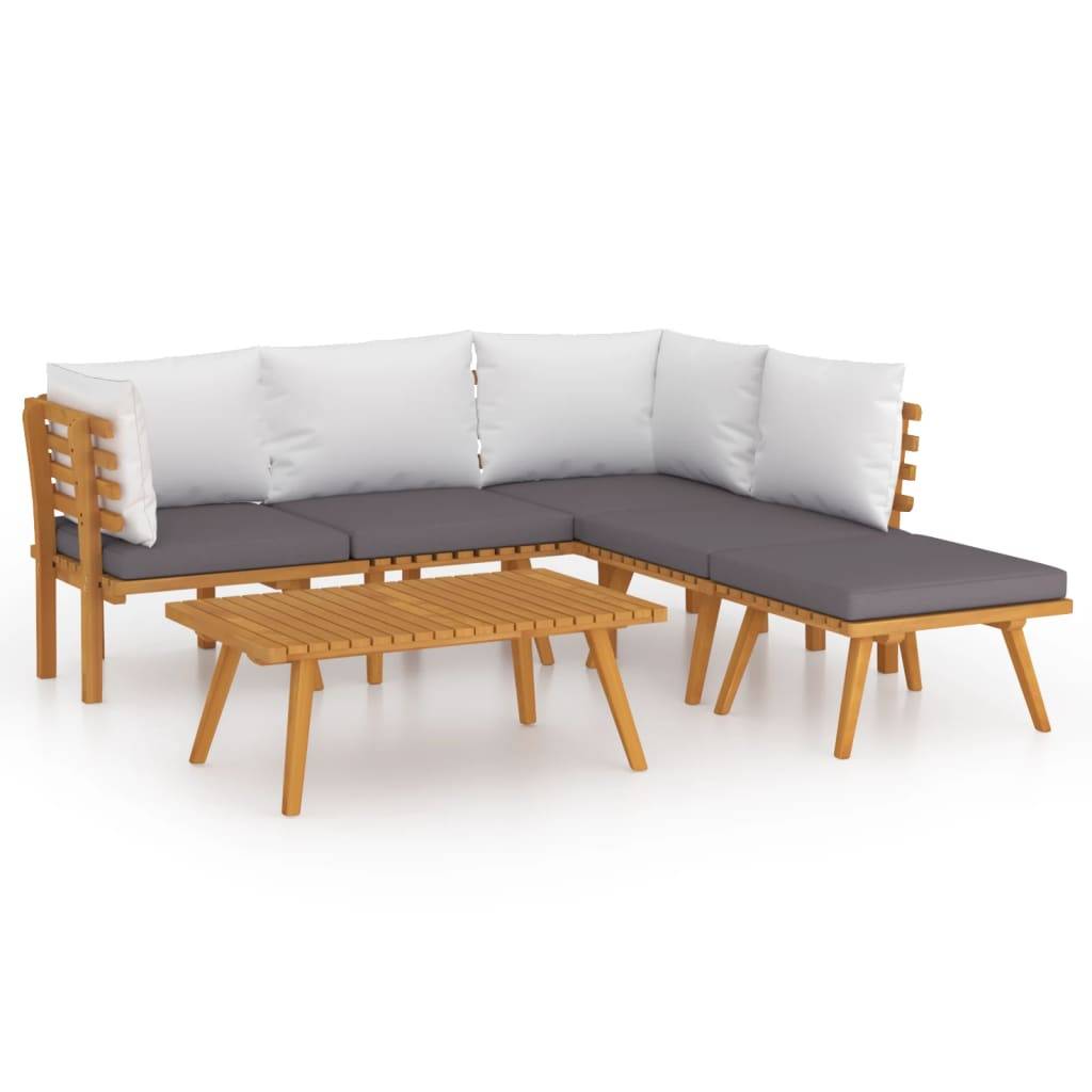 Vidaxl - Salon de jardin 6 pcs avec coussins Bois d'acacia solide vidaXL 3087005 - Imagen 2