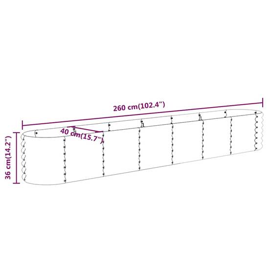 Support pot & bac acier anthracite 260 x 40 x 36 cm - Prolenta premium p339.8 - Image 6