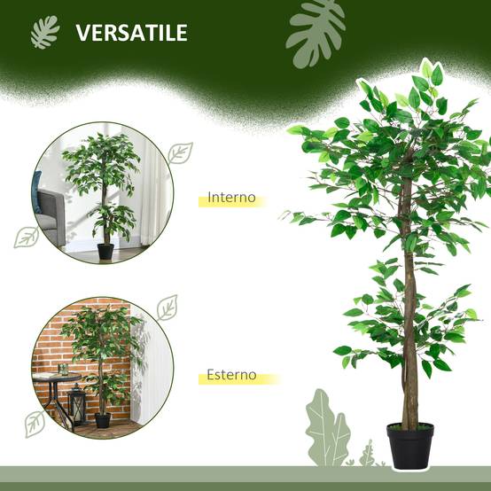 Arbre à thé artificiel 546 feuilles réalistes, pot ciment 120cm, vert - Image 6