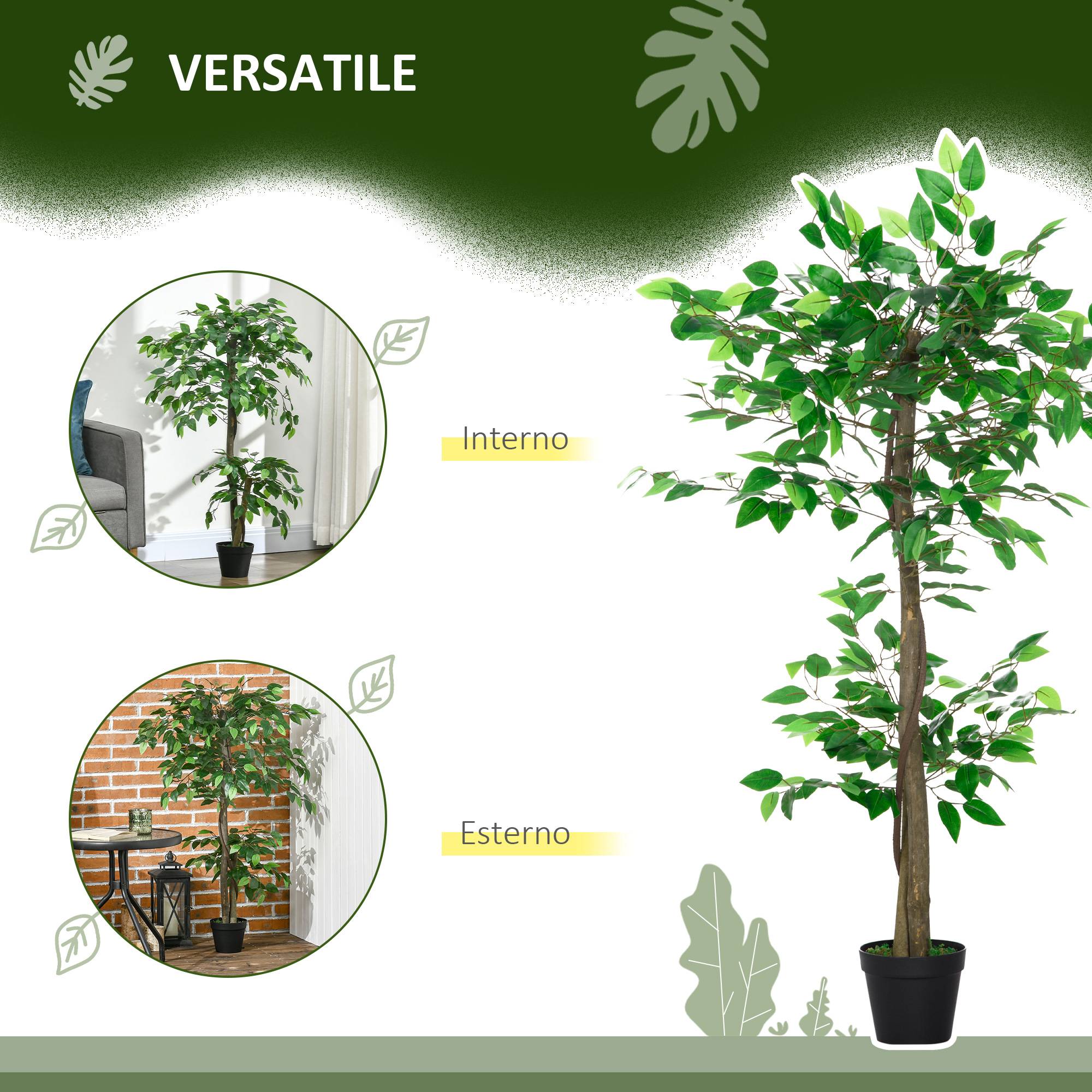 Arbre à thé artificiel 546 feuilles réalistes, pot ciment 120cm, vert - Image 6