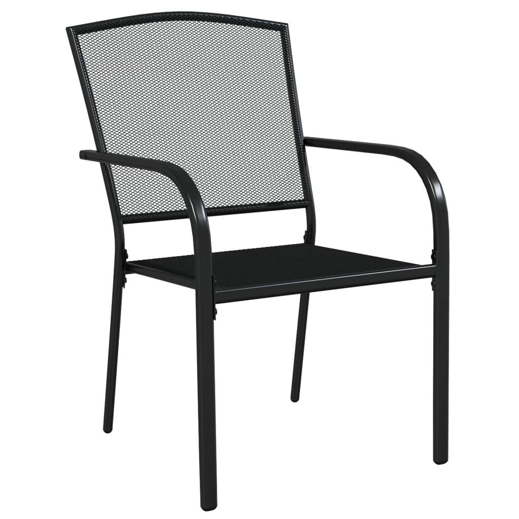 Ensemble Table et Chaises de Jardin 4 Places Acier Traité Grande Table 165cm et Chaises Empilables Anthracite – ComfortXL Outdoor Living - Image 5