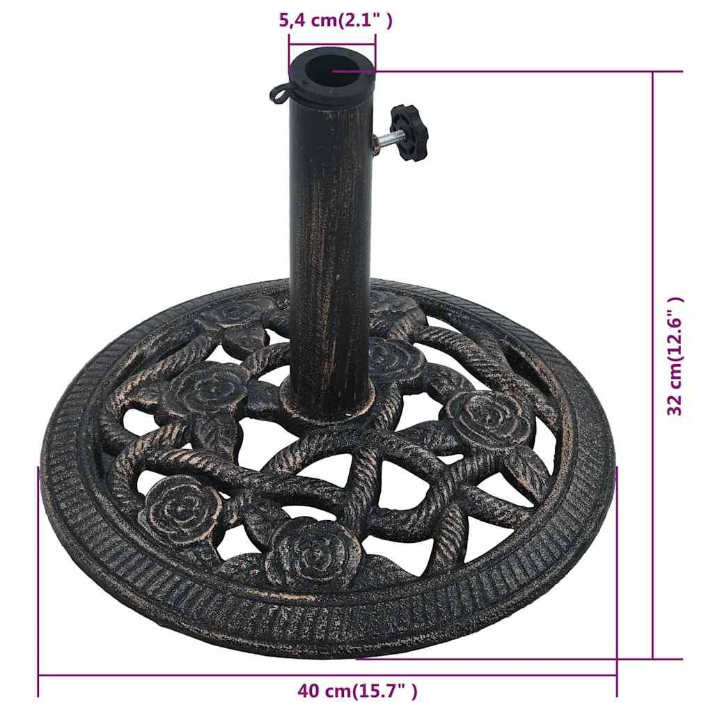Vidaxl - Socle de parasol Noir et bronze 9 kg 40 cm Fonte vidaXL 47865 - Image 3