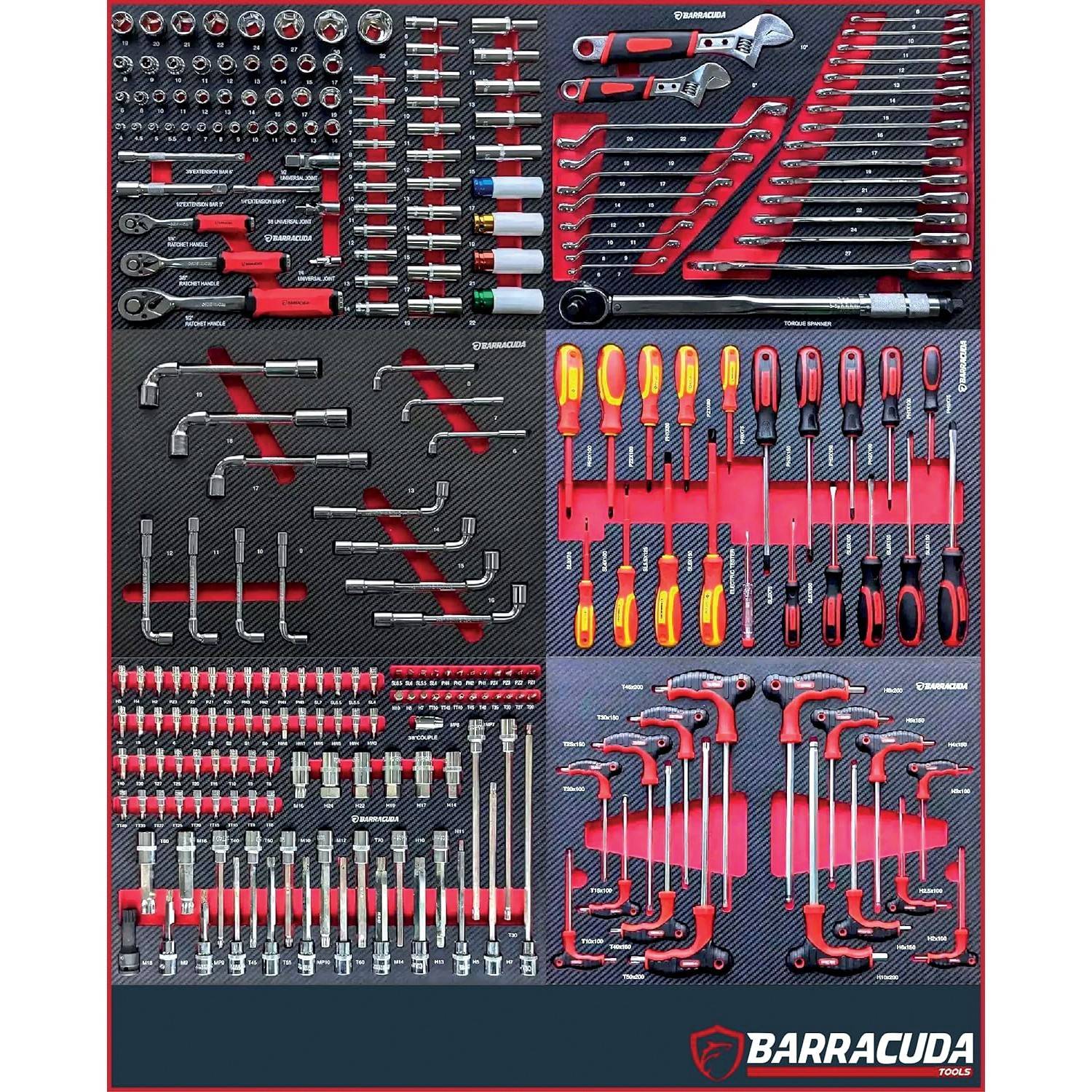 Servante d'atelier complète Barracuda Tools CUDA Max XXL 8 tiroirs 6 outillés, 4 roues, 2 freins, Chariot MECANICIEN, GARAGISTE - Image 3