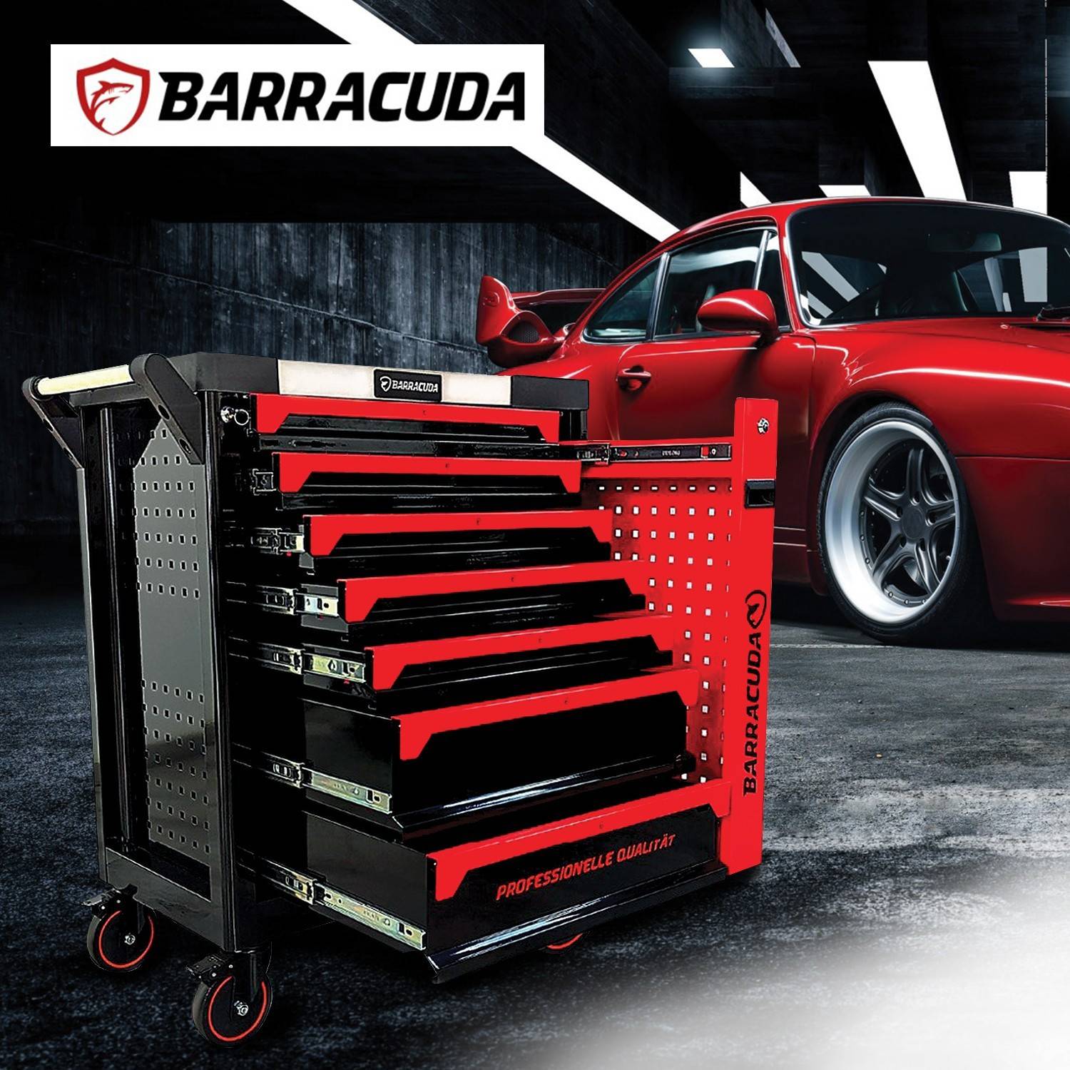 Servante d'atelier complète Barracuda Tools CUDA Max XXL 8 tiroirs 6 outillés, 4 roues, 2 freins, Chariot MECANICIEN, GARAGISTE - Image 2
