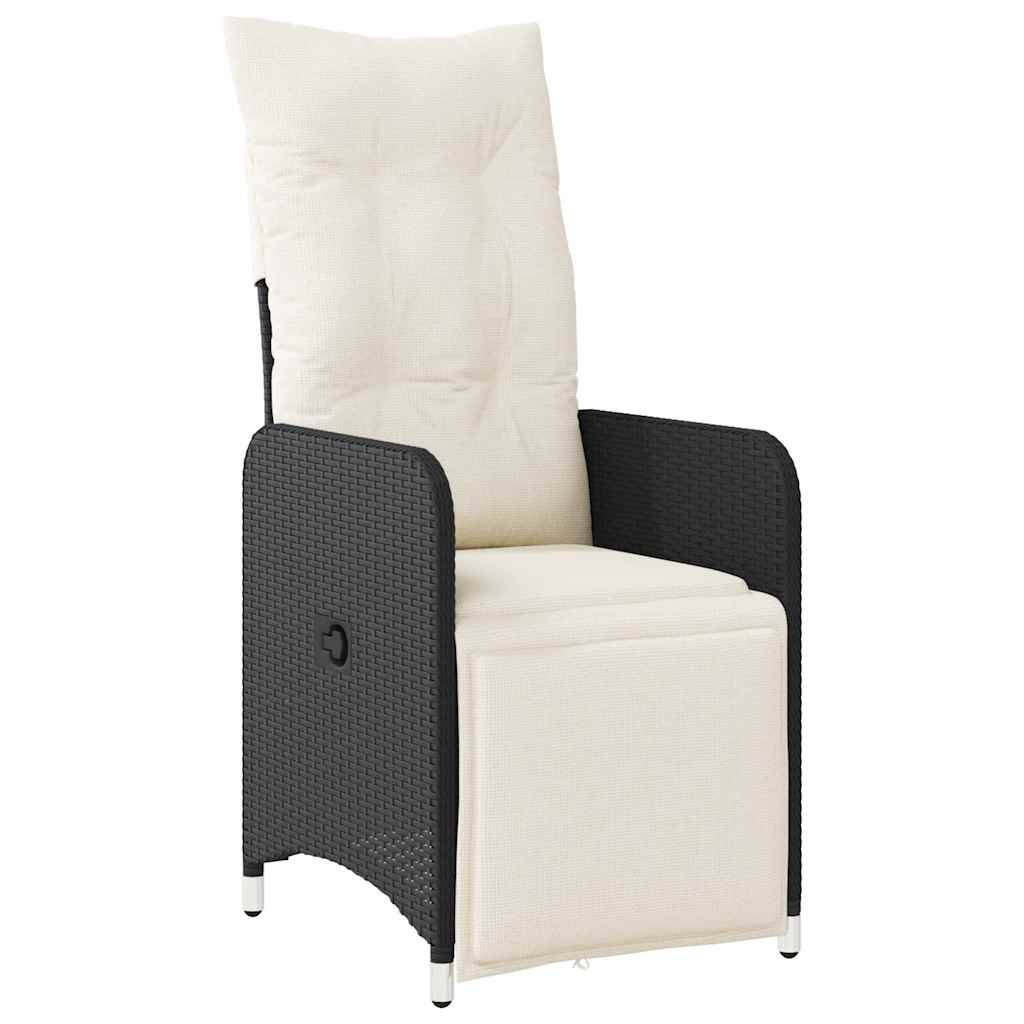 Salon de jardin 8 personnes résine tressée avec fauteuils inclinables Noir – ComfortXL Outdoor Living - Image 3