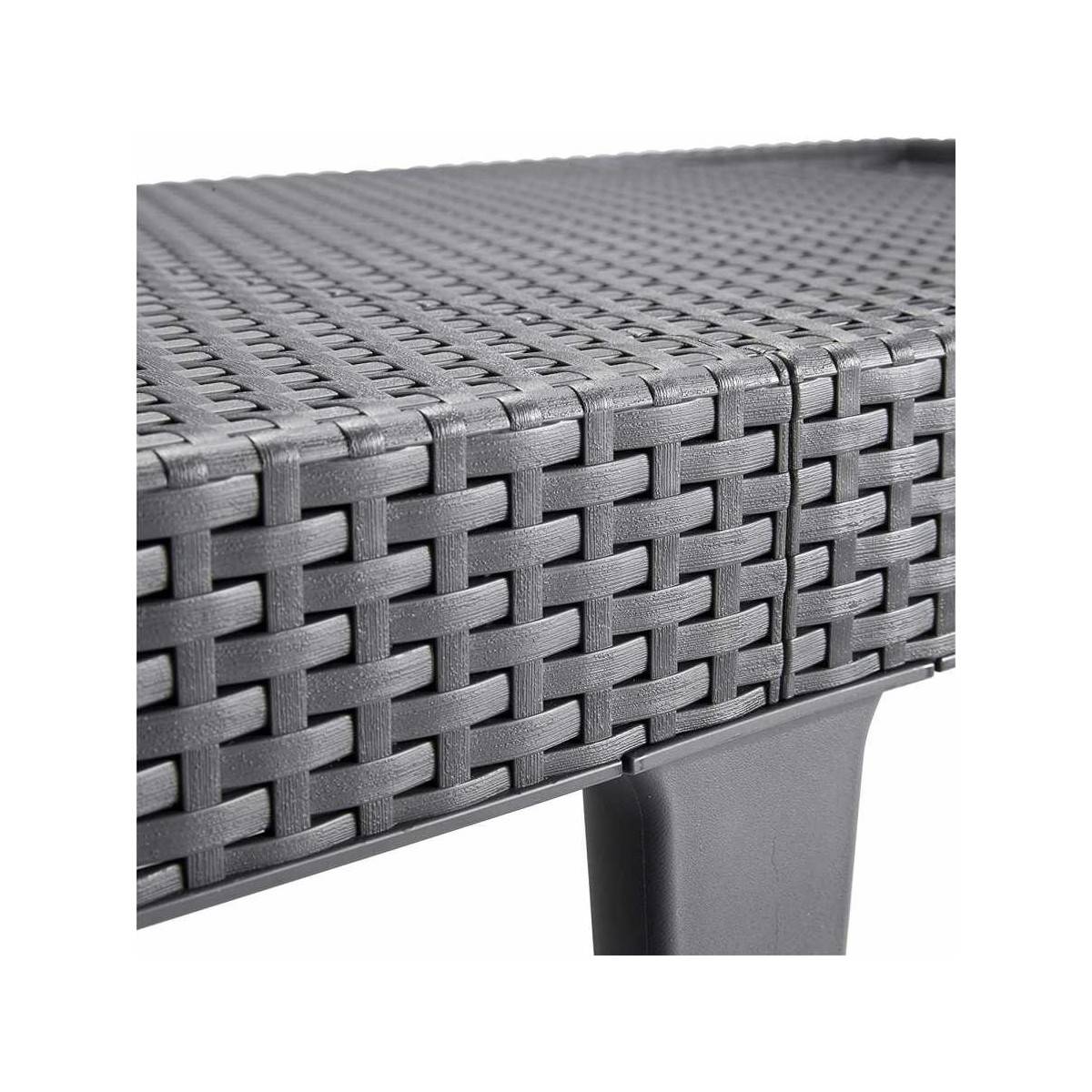 Keter - Transat inclinable 4 positions KETER Transat effet rotin anthracite Bain de soleil Haute resistance Jardin Terrasse - Imagen 3