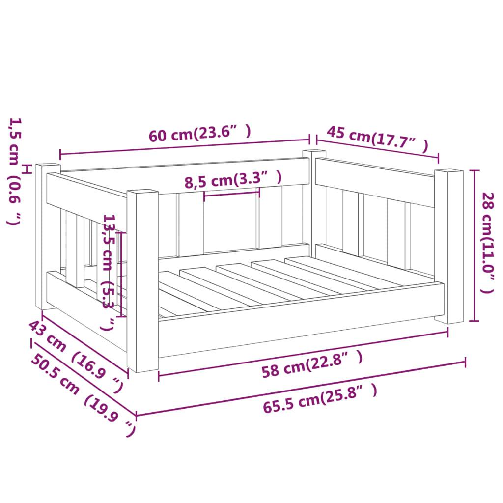 Vidaxl - Lit pour chien Marron miel 65,5x50,5x28 cm Bois de pin solide vidaXL 820190 - Imagen 3