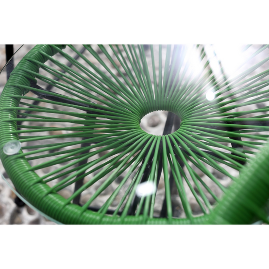 Salon de jardin 2 fauteuils ronds et table basse vert ACAPULCO - Image 3