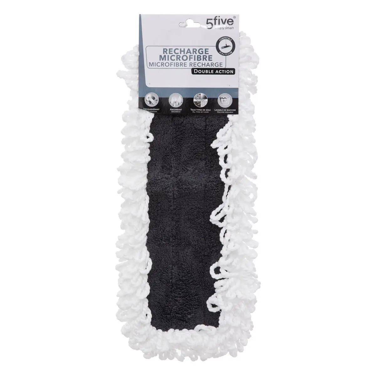 Serpillière Microfibre 2 en 1 "Chenille" 48cm Blanc - Image 2