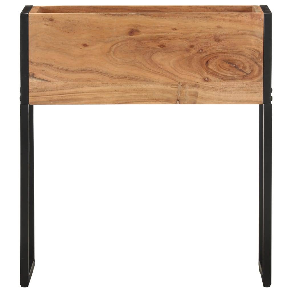 Jardinière bois d'acacia et acier naturel et noir 60 x 20 x 68 cm - PANGIVO - Image 2