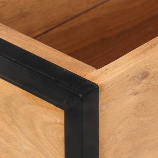Jardinière bois d'acacia et acier naturel et noir 60 x 20 x 68 cm - PANGIVO - Image 5