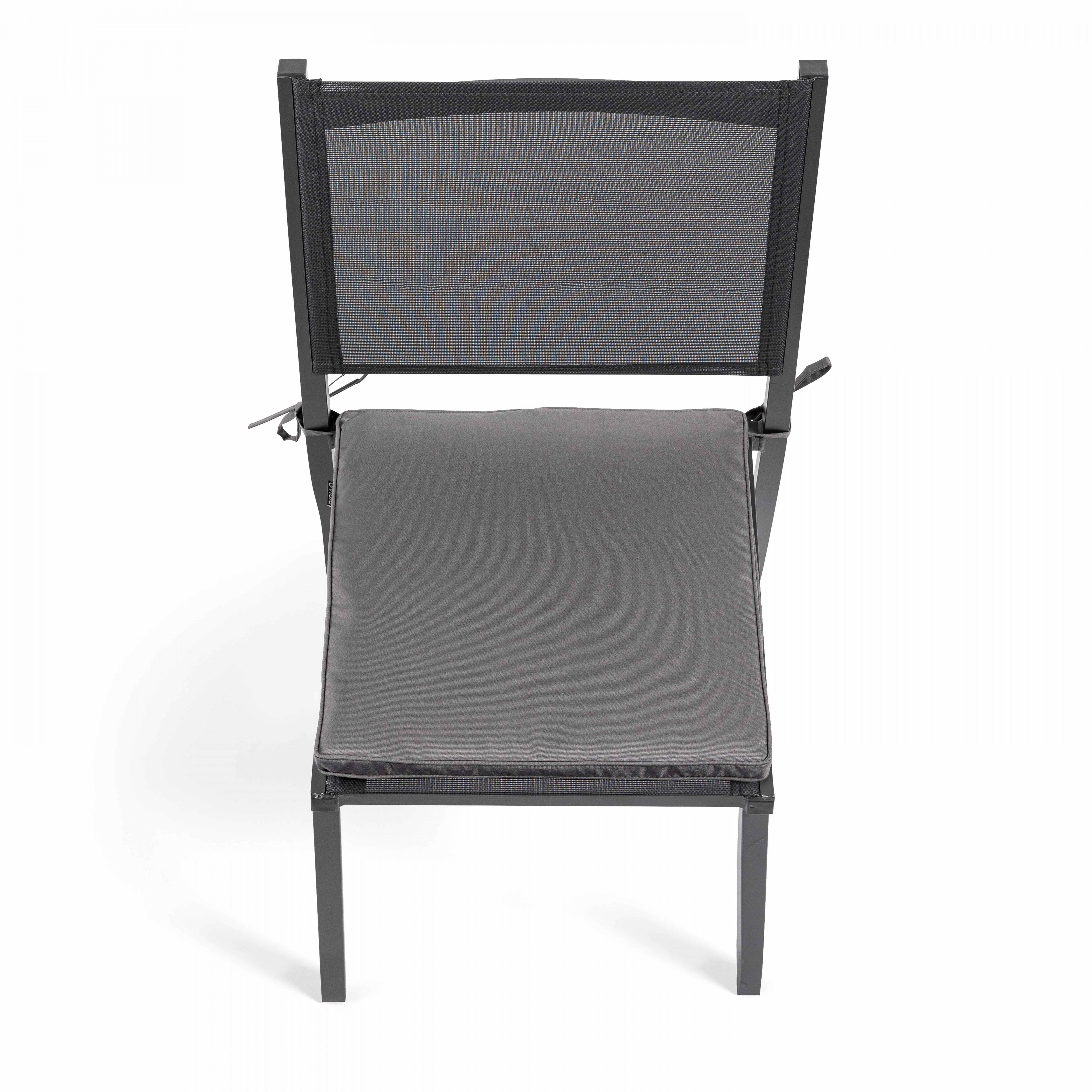 Oviala - Lot de 4 galettes de chaise polyester gris 40x40x3 cm Machu - Oviala - Imagen 2
