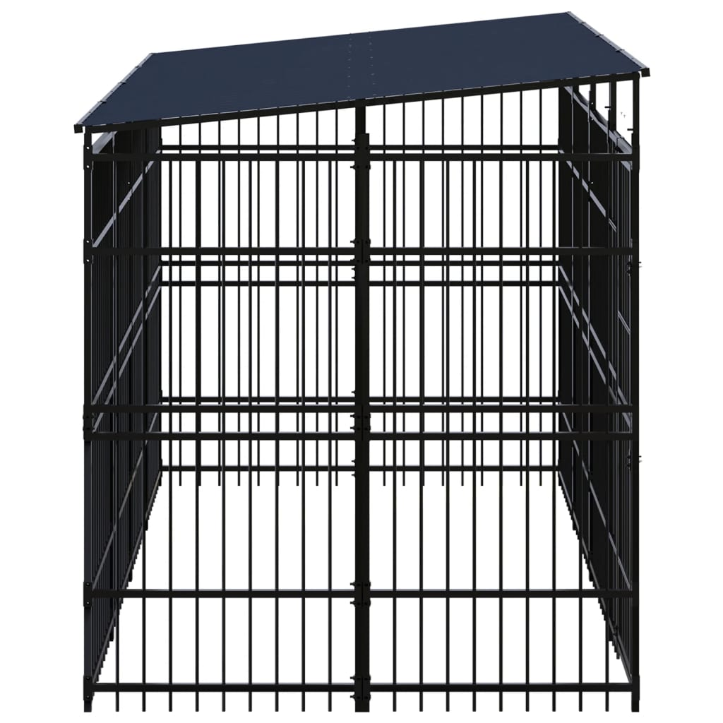 Vidaxl - Chenil d'extérieur avec toit pour chiens Acier 7,37 m² vidaXL 3097967 - Imagen 3