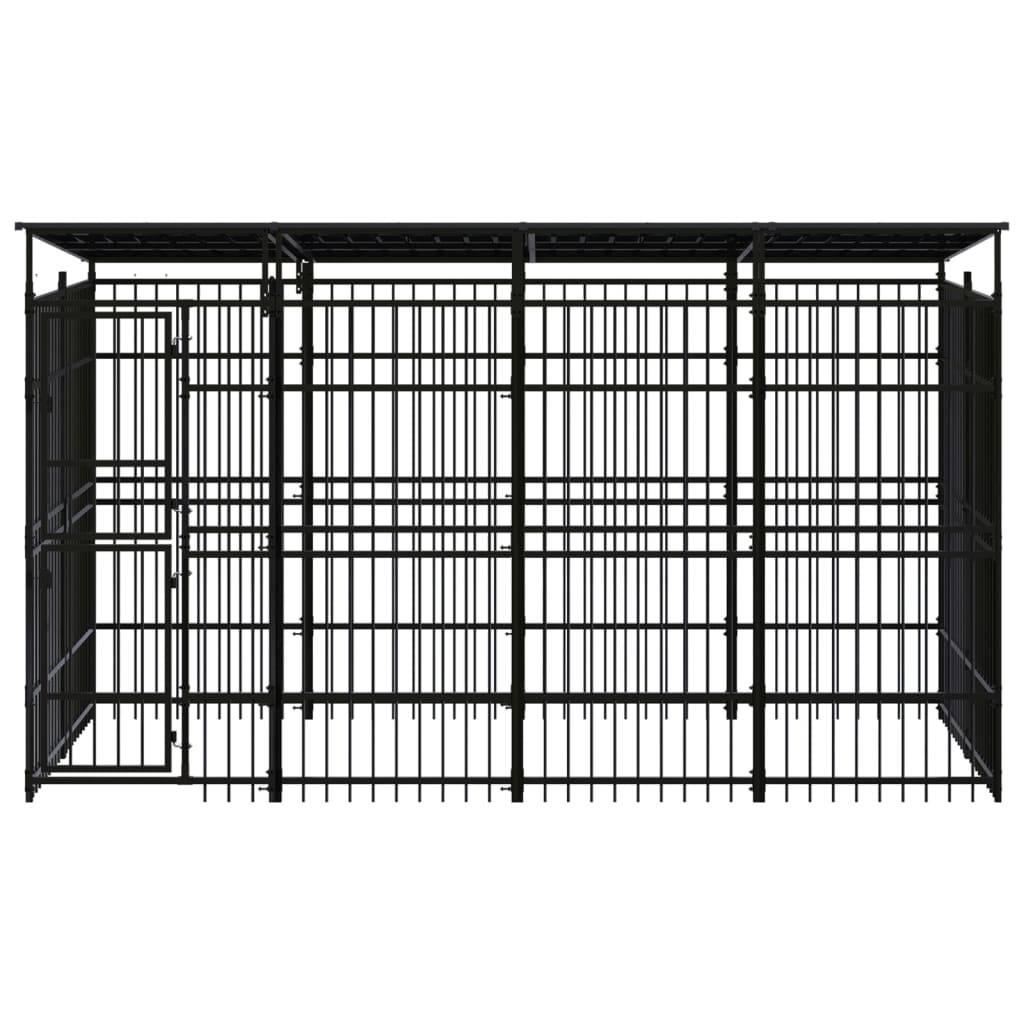 Vidaxl - Chenil d'extérieur avec toit pour chiens Acier 7,37 m² vidaXL 3097967 - Imagen 2