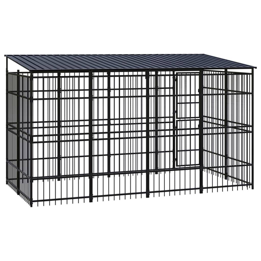 Vidaxl - Chenil d'extérieur avec toit pour chiens Acier 7,37 m² vidaXL 3097967 - Imagen 5