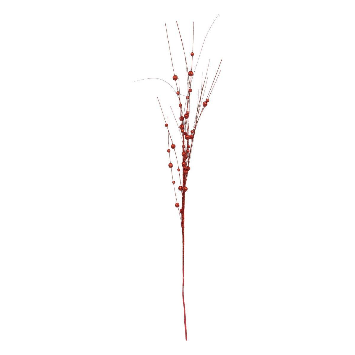 Fééric Lights & Christmas - Branche de roseau avec billes rouges 95cm - Atmosphera Créateur d'intérieur - Imagen 1